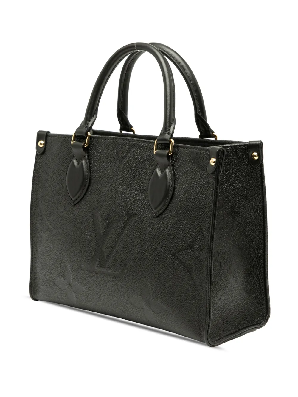 Pre-owned Louis Vuitton 2021-2025 Monogram Empreinte Onthego Pm Satchel In Black