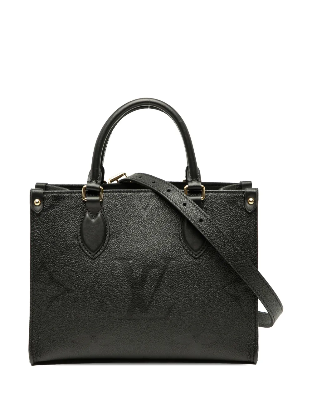 Pre-owned Louis Vuitton 2021-2025 Monogram Empreinte Onthego Pm Satchel In Black