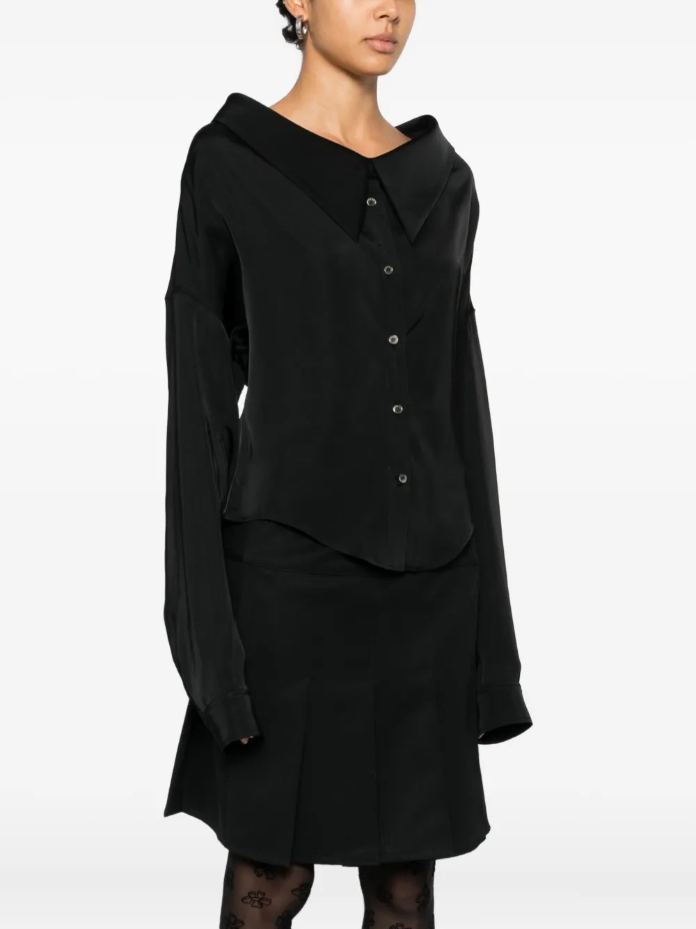 Viktor & Rolf Satijnen blouse Zwart
