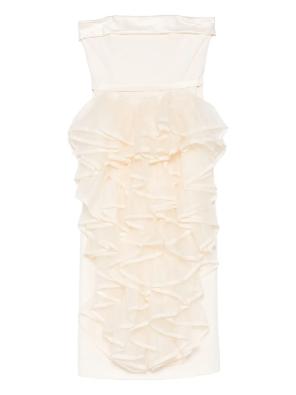 Viktor & Rolf Abito midi senza spalline con ruches - Toni neutri