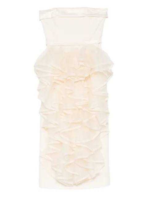 Viktor & Rolf ruffled strapless midi dress