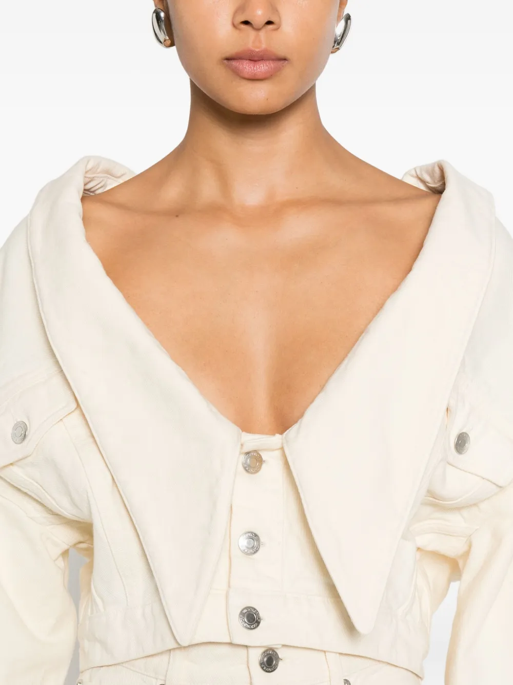 Viktor & Rolf Spijkerjack met knoop Beige