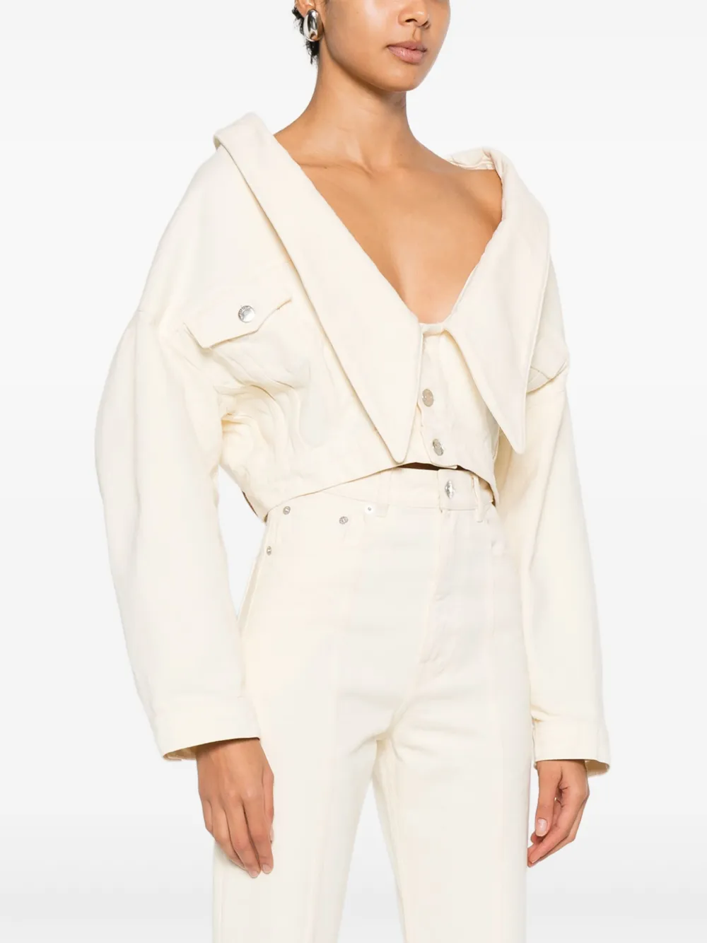 Viktor & Rolf Spijkerjack met knoop Beige