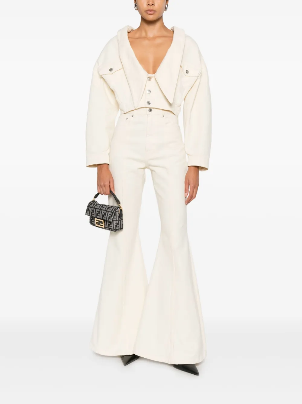 Viktor & Rolf Spijkerjack met knoop Beige