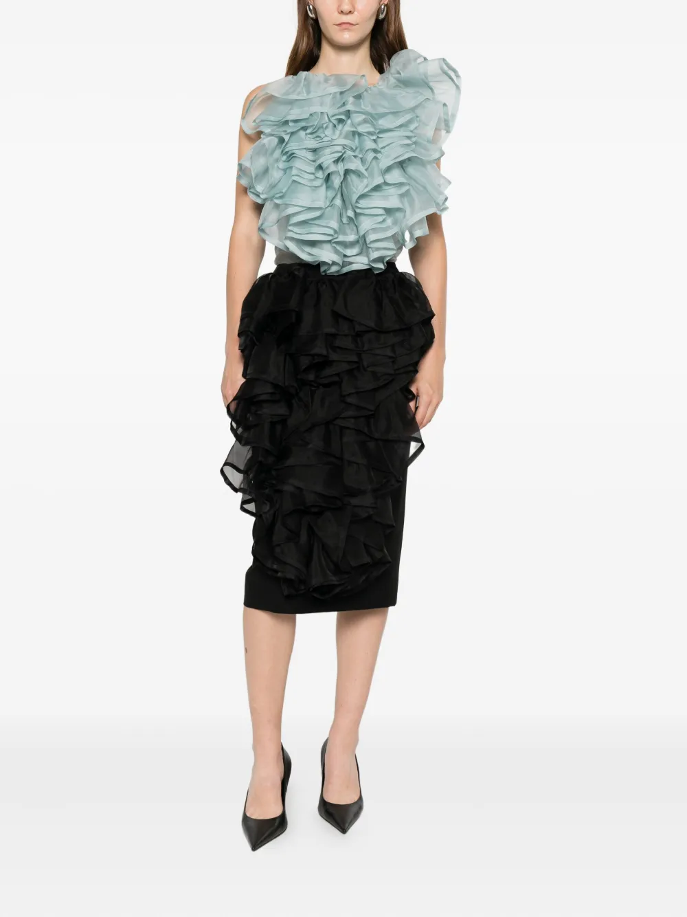  Viktor & Rolf Top Volant - Azul 