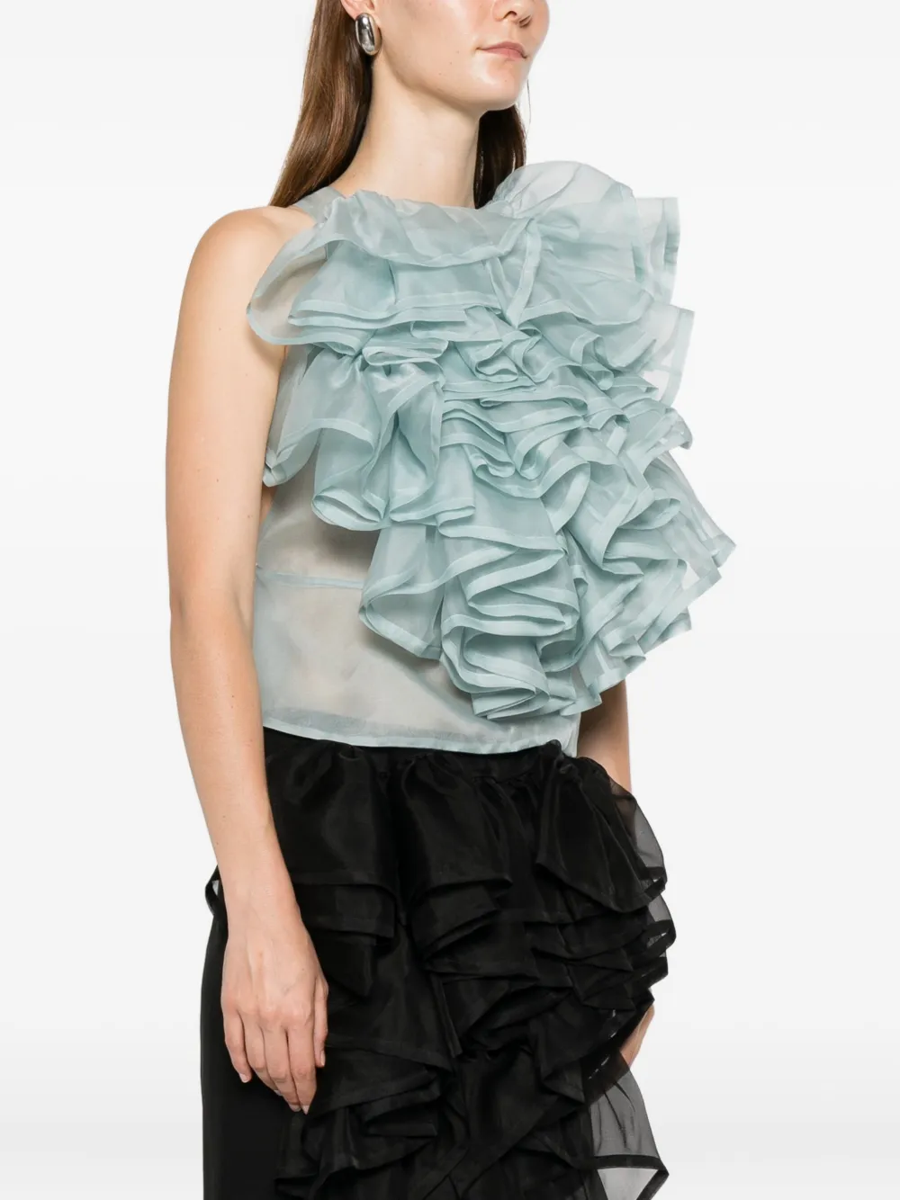 Viktor & Rolf Top Volant - Azul 