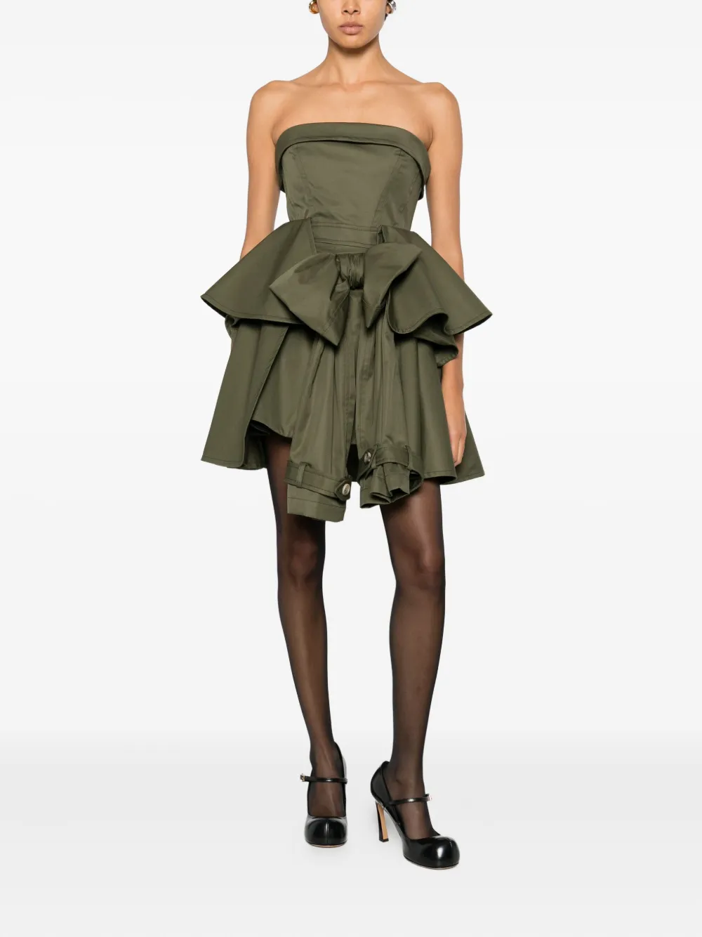 Viktor & Rolf Gedrapeerde mini-jurk met strik Groen