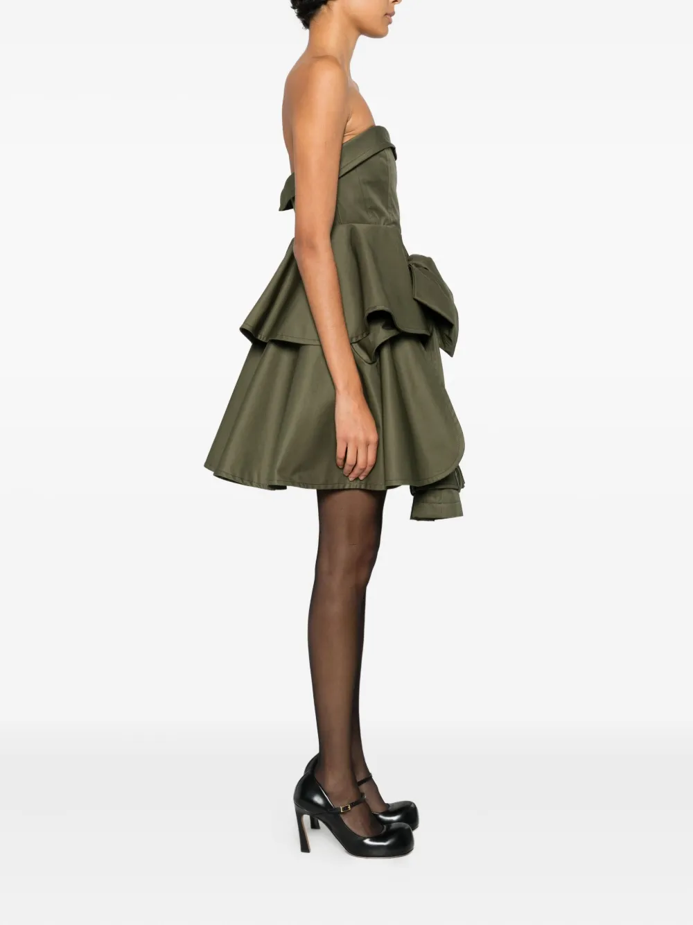 Viktor & Rolf Gedrapeerde mini-jurk met strik Groen