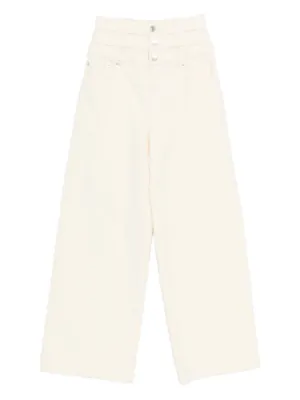 Marina Yee Pleated wide-leg Jeans | Neutrals | FARFETCH RO