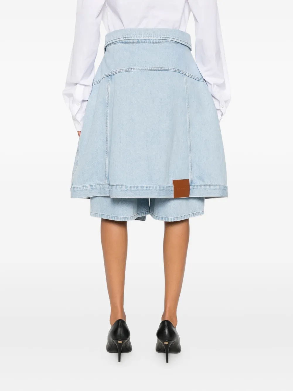 Viktor & Rolf Gedrapeerde spijkershorts met strik Blauw