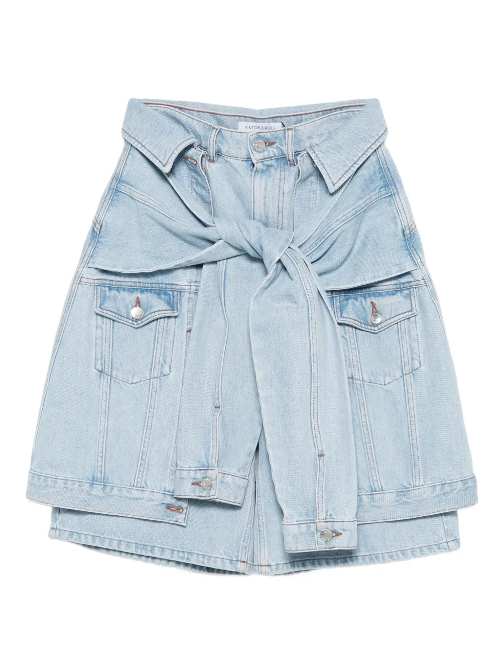 Viktor & Rolf Shorts denim con fiocco - Blu