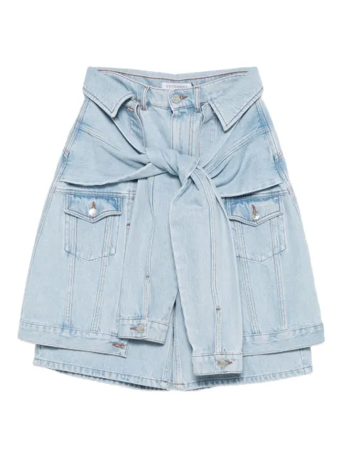 Viktor & Rolf bow drape denim shorts