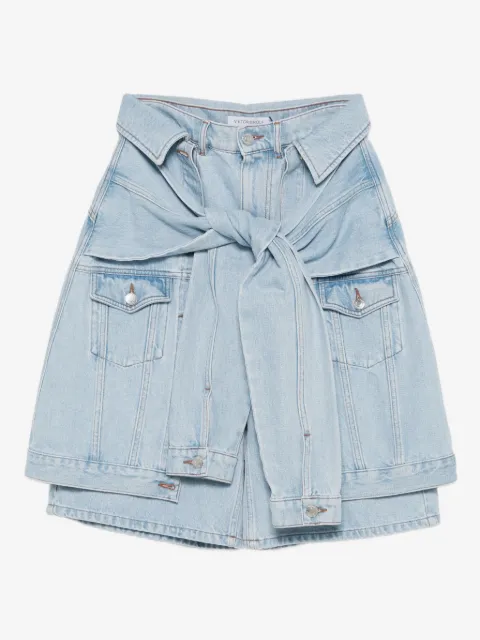 Viktor & Rolf bow drape denim shorts