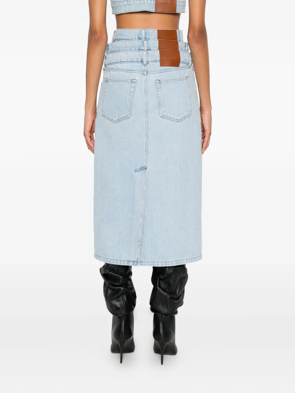 Viktor & Rolf Gelaagde denim rok Blauw