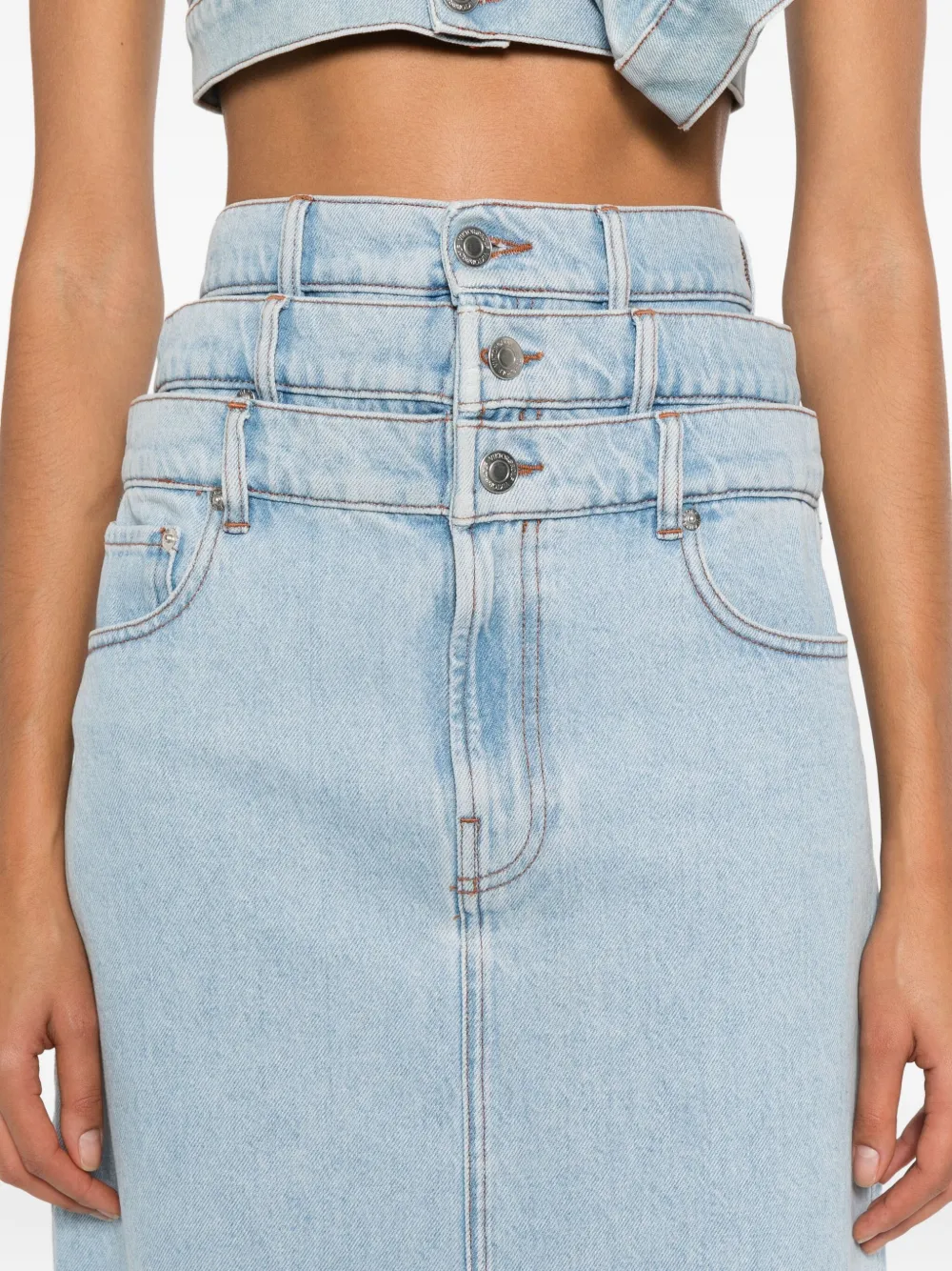 Viktor & Rolf Gelaagde denim rok Blauw