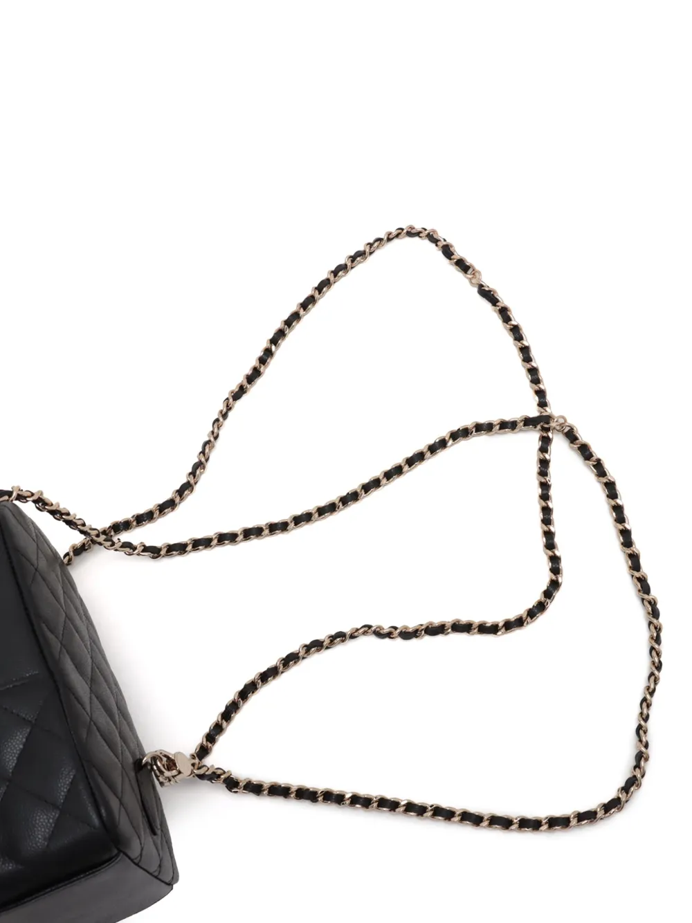 Pre-owned Chanel 2021-2025 Mini Cc Quilted Caviar Backpack In Black