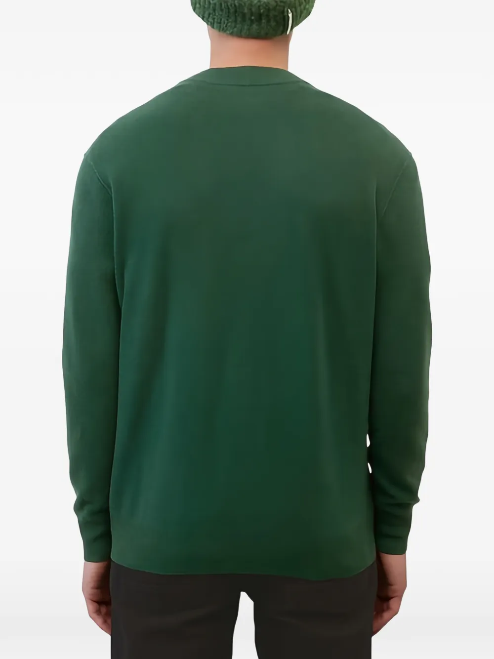 Marc O'Polo Vest met V-hals en knoop Groen