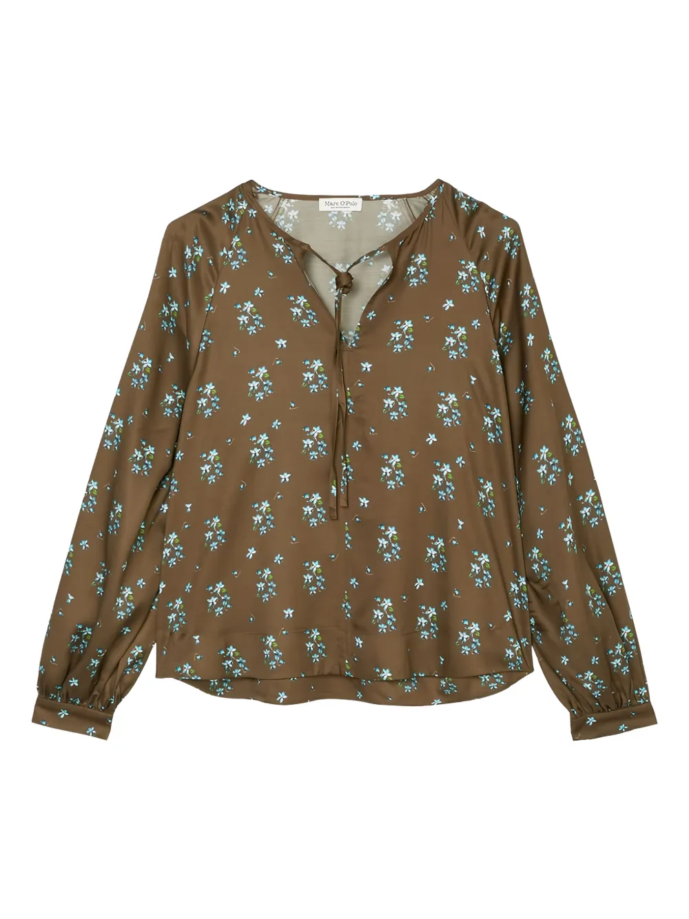 Marc O'Polo floral-print tie blouse - Marrone