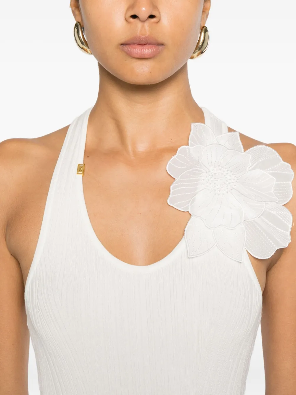 Elisabetta Franchi 花卉贴花上衣 In White