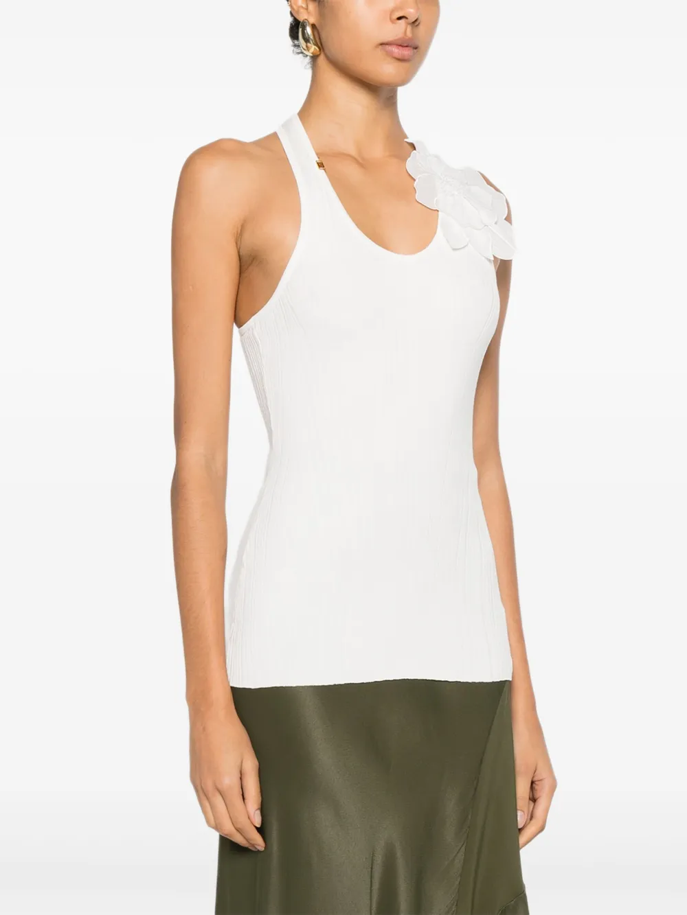 Elisabetta Franchi 花卉贴花上衣 In White