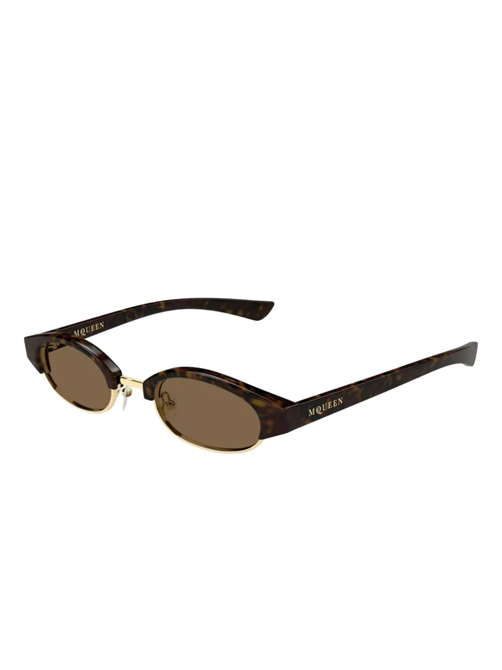 Alexander McQueen geometric-frame sunglasses - Bruin