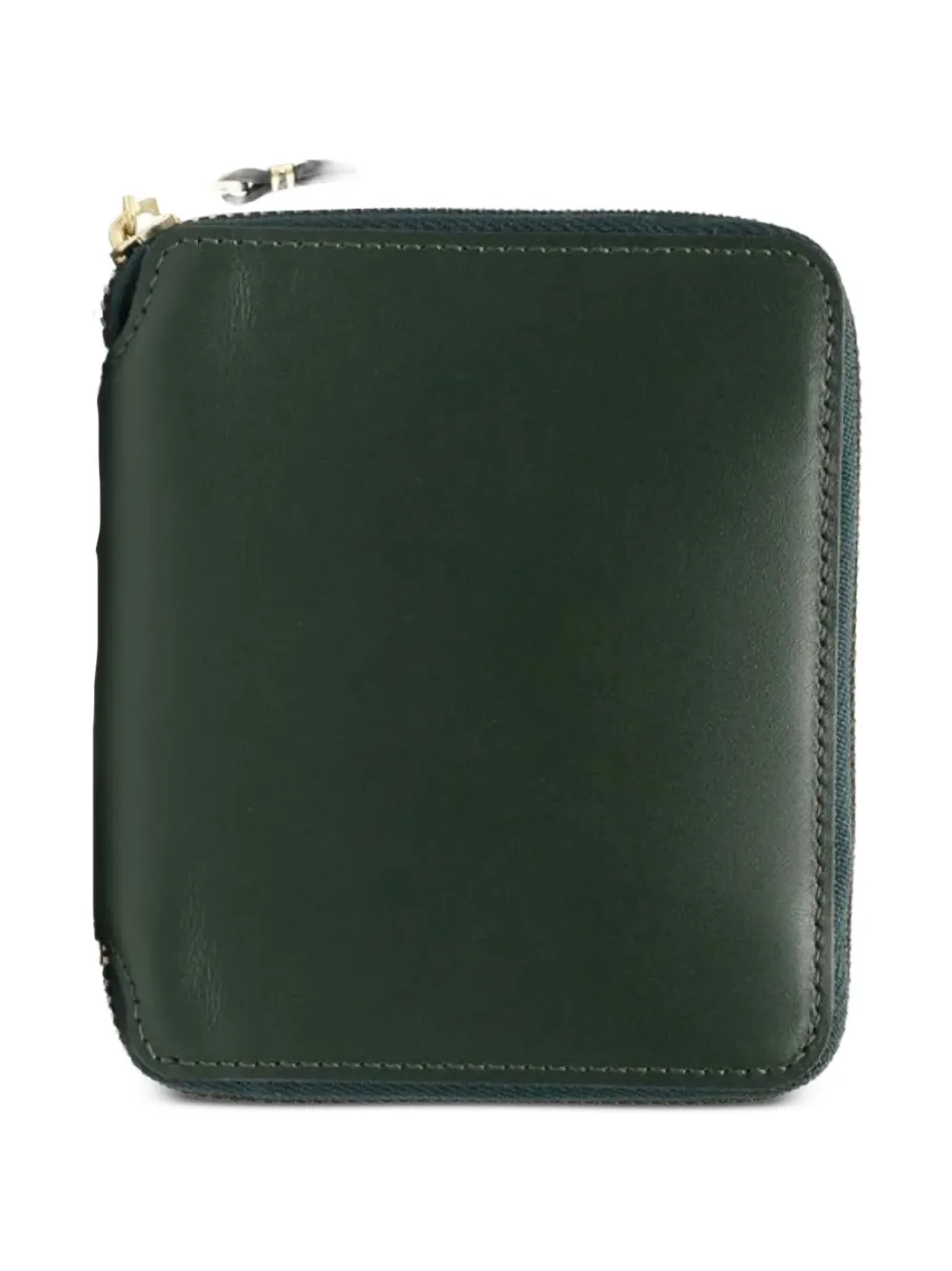 Comme Des Garçons Zip-around Closure Leather Wallet In Green