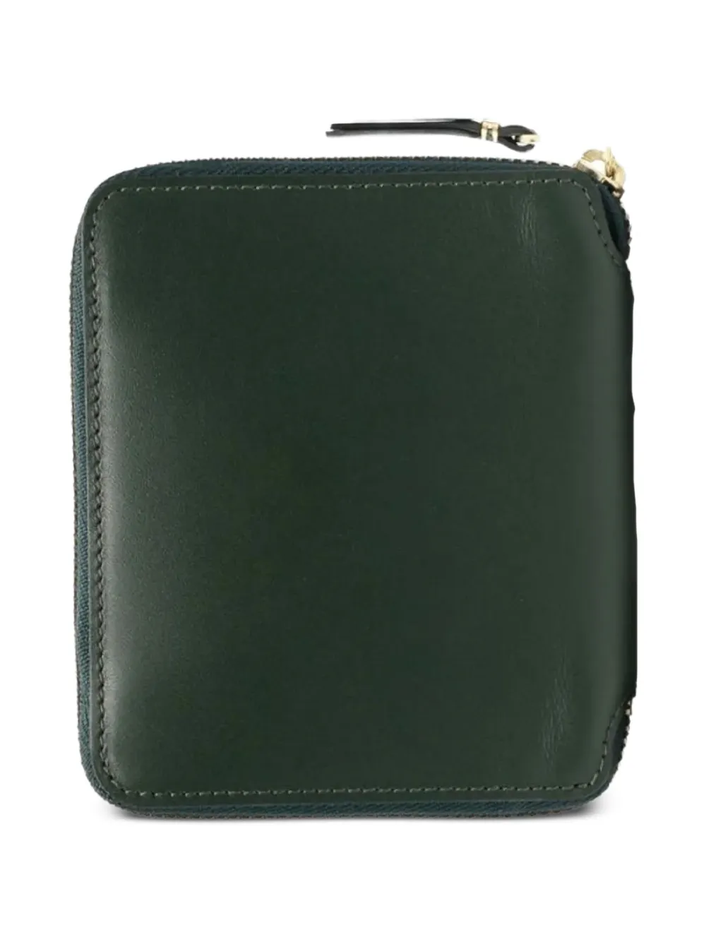Comme Des Garçons Zip-around Closure Leather Wallet In Green