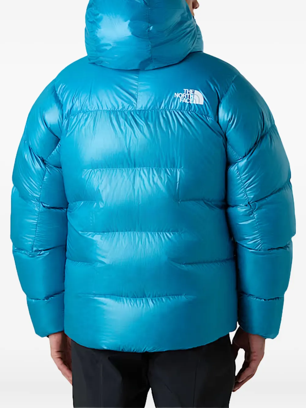 The North Face Donsjas met capuchon en logodetail Blauw