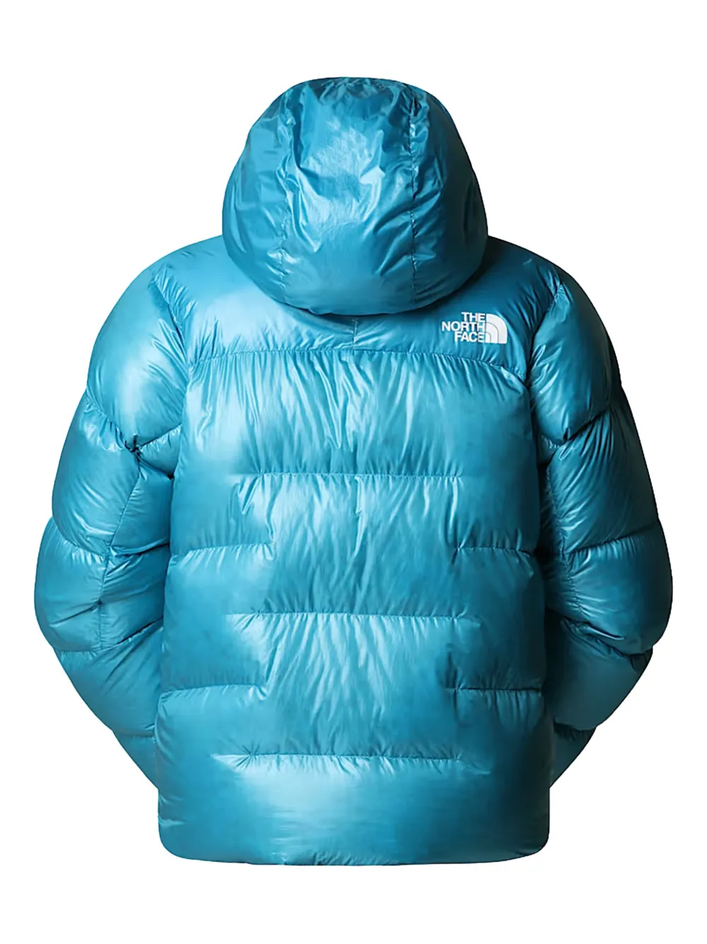 The North Face Donsjas met capuchon en logodetail Blauw
