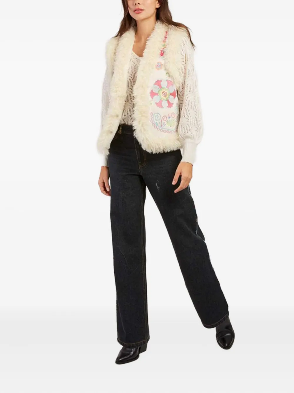 Derhy gilet zippé à fleurs | Vestons & gilets | Image 2