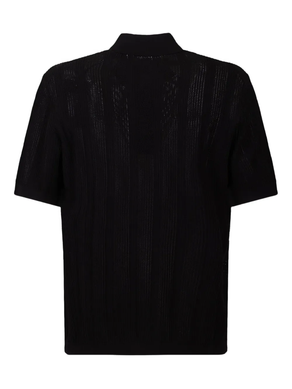 Paolo Pecora Short-sleeves Knitted Shirt In Black