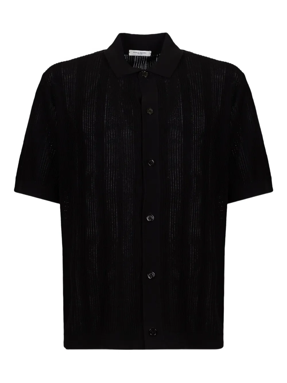 Paolo Pecora Short-sleeves Knitted Shirt In Black