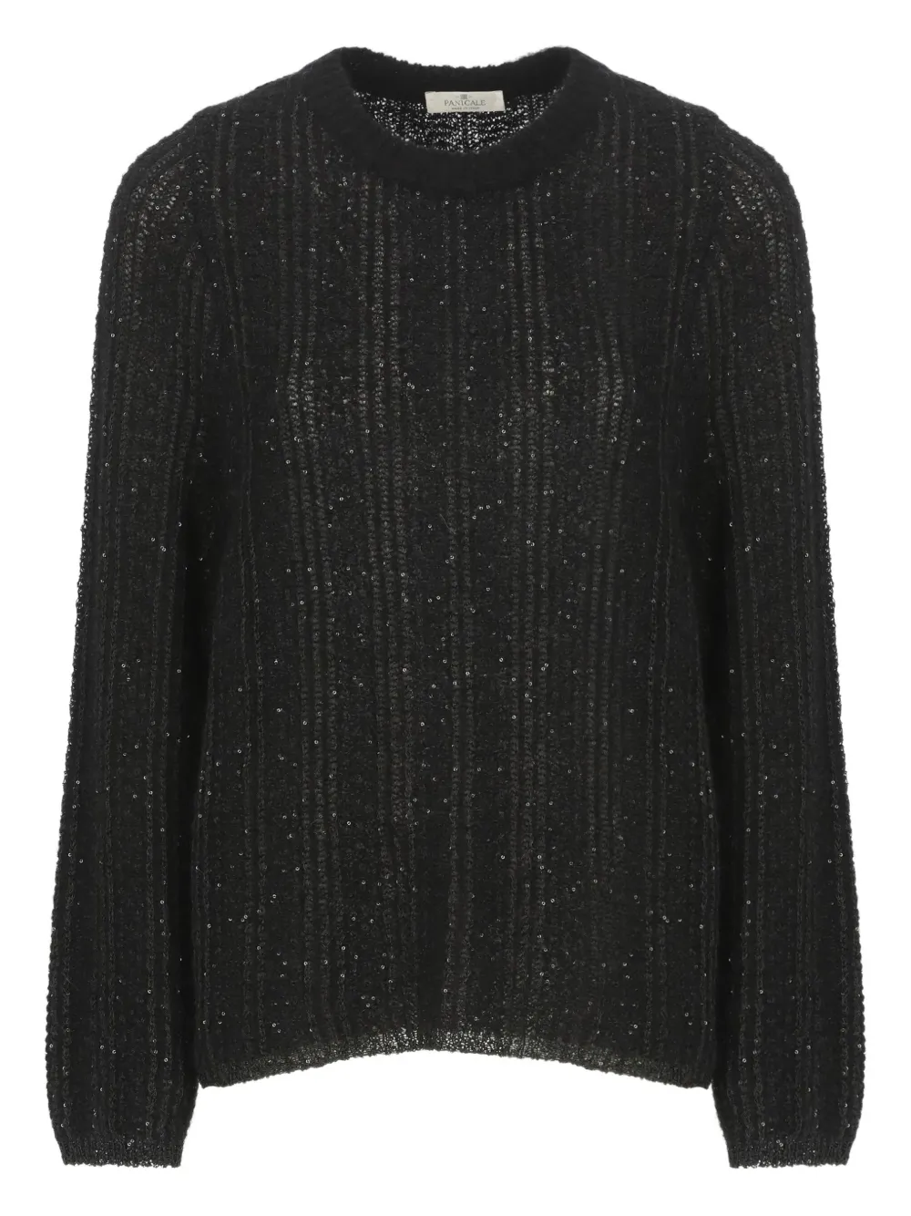 PANICALE suéter con lentejuelas y cuello redondo | negro | Image 1
