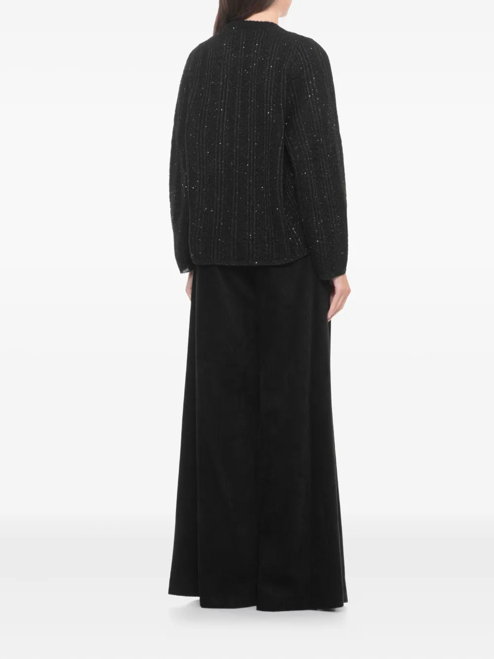 Panicale Sequined Crew-neck Sweater In Black