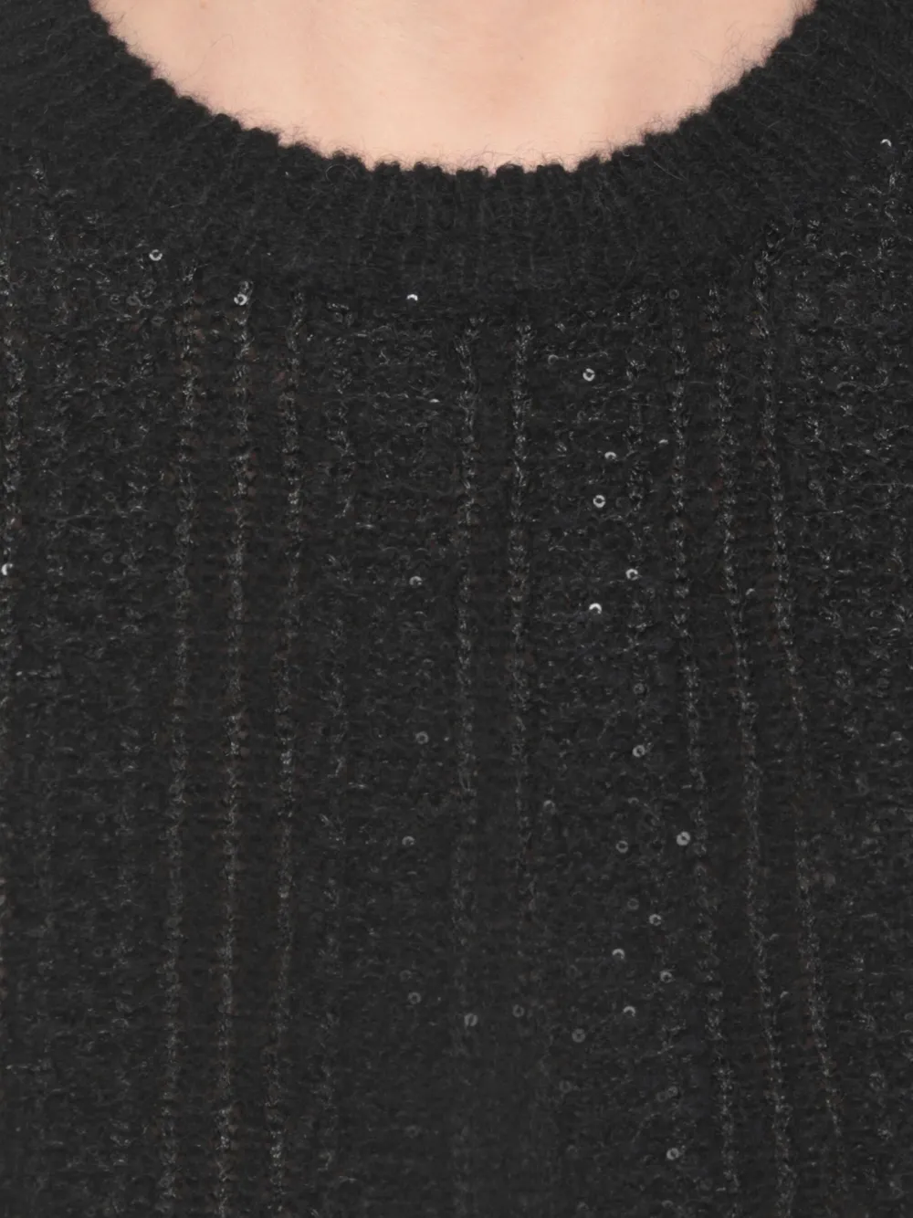 Panicale Sequined Crew-neck Sweater In Black