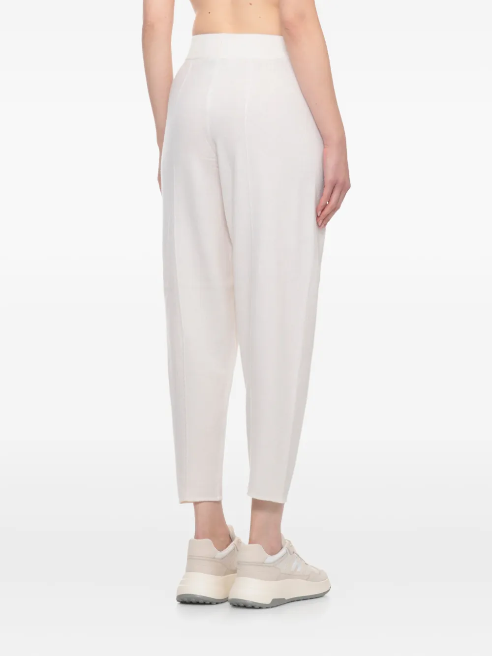 Panicale Knitted Tapered Trousers In White
