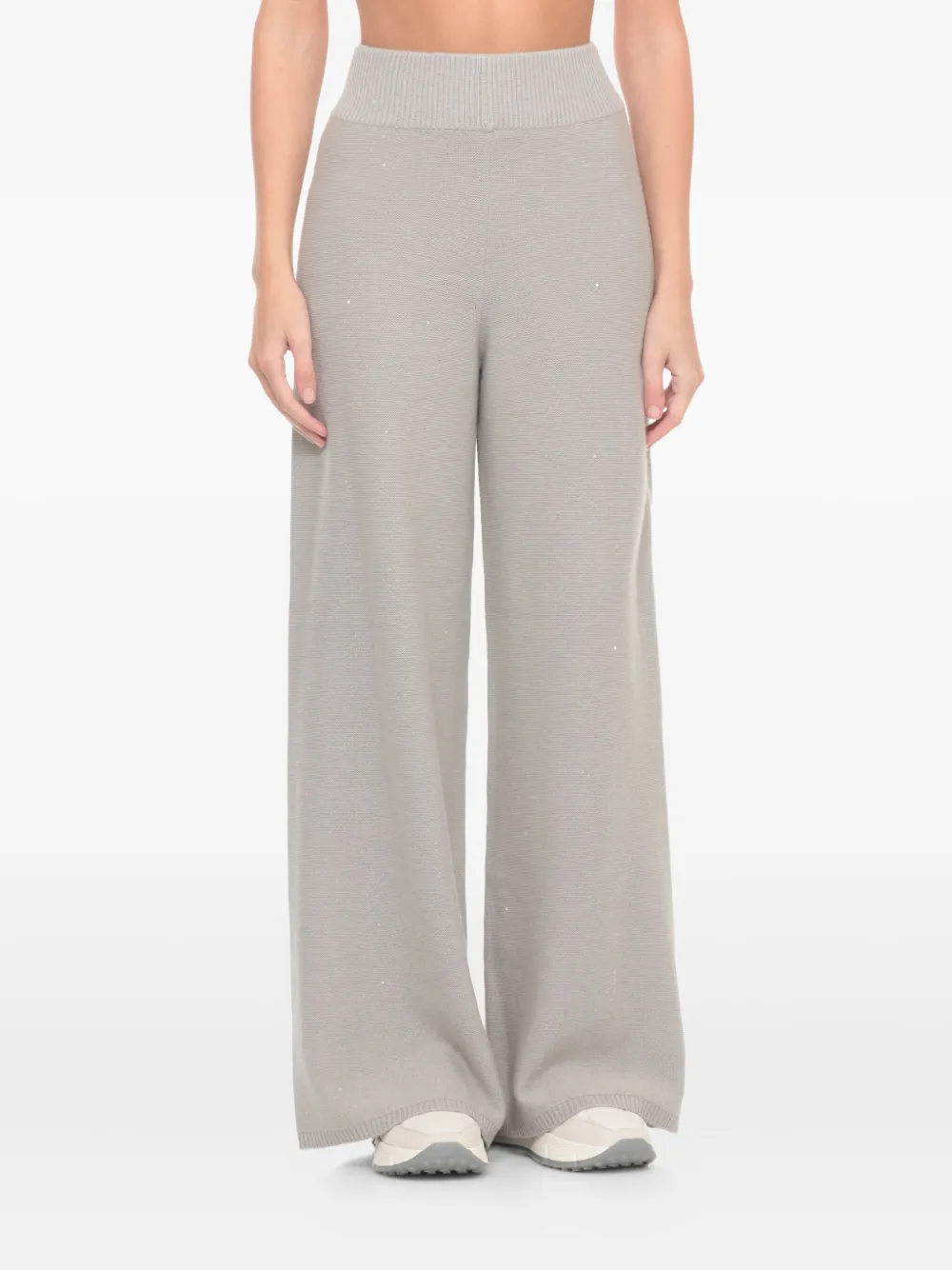 Panicale Elasticated Sequin-embellished Pants In Neutral