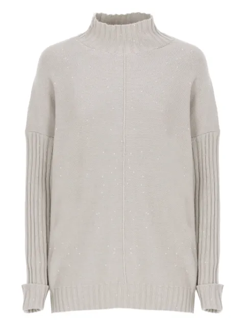 PANICALE ribbed paillettes-detail sweater