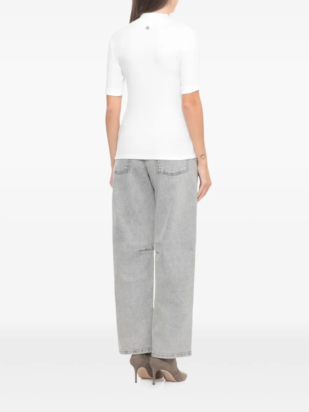 Panicale Embroidered Sequin-embellished T-shirt In White