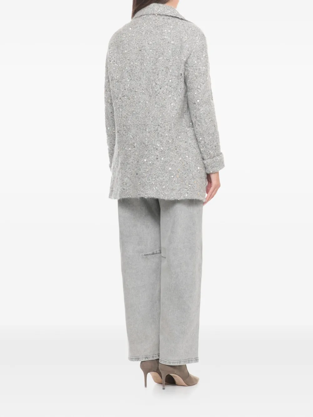 Panicale Paillettes-embellished Blazer In Gray