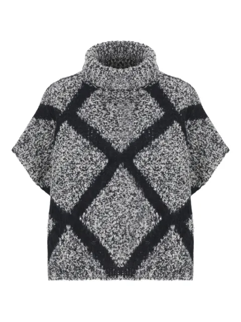 PANICALE high-neck knitted poncho