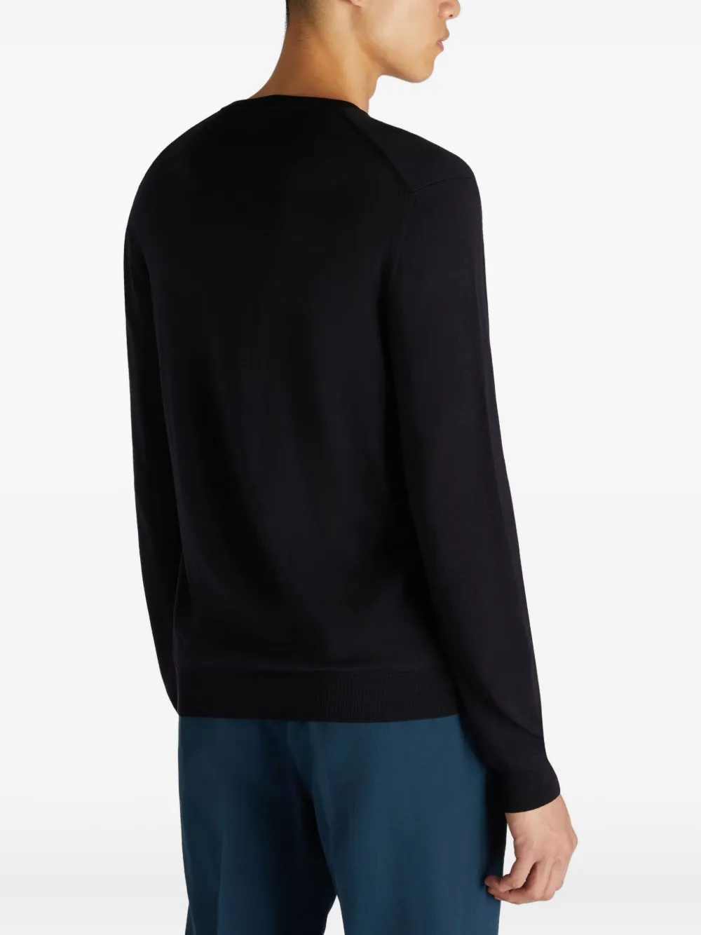 Slowear V-neck Long-sleeve Sweatshirt In Black