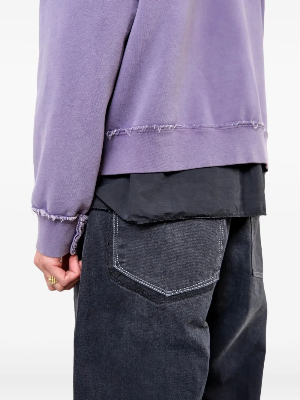Camiel Fortgens Frayed Zip Hoodie In Purple