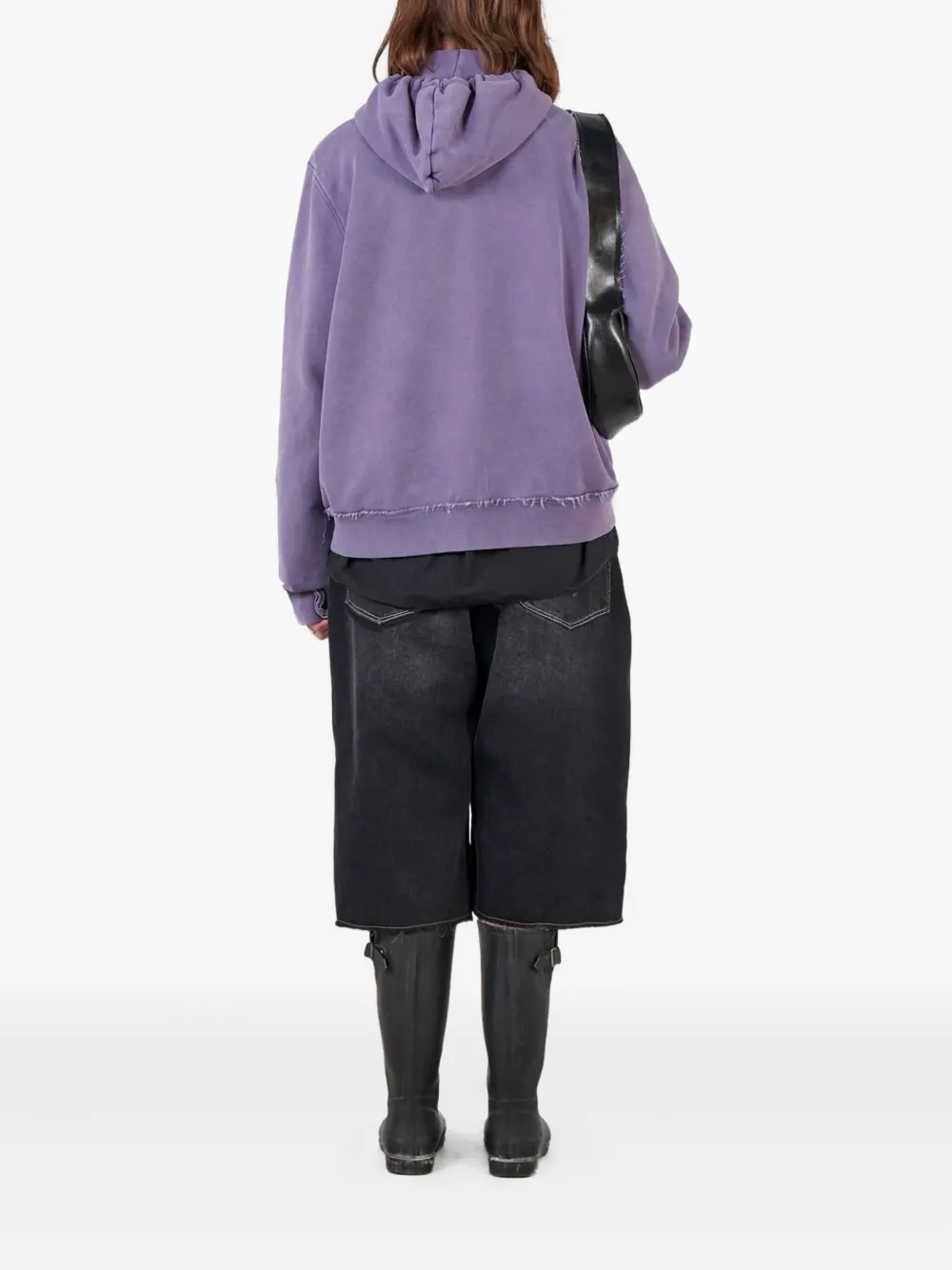 Camiel Fortgens Frayed Zip Hoodie In Purple