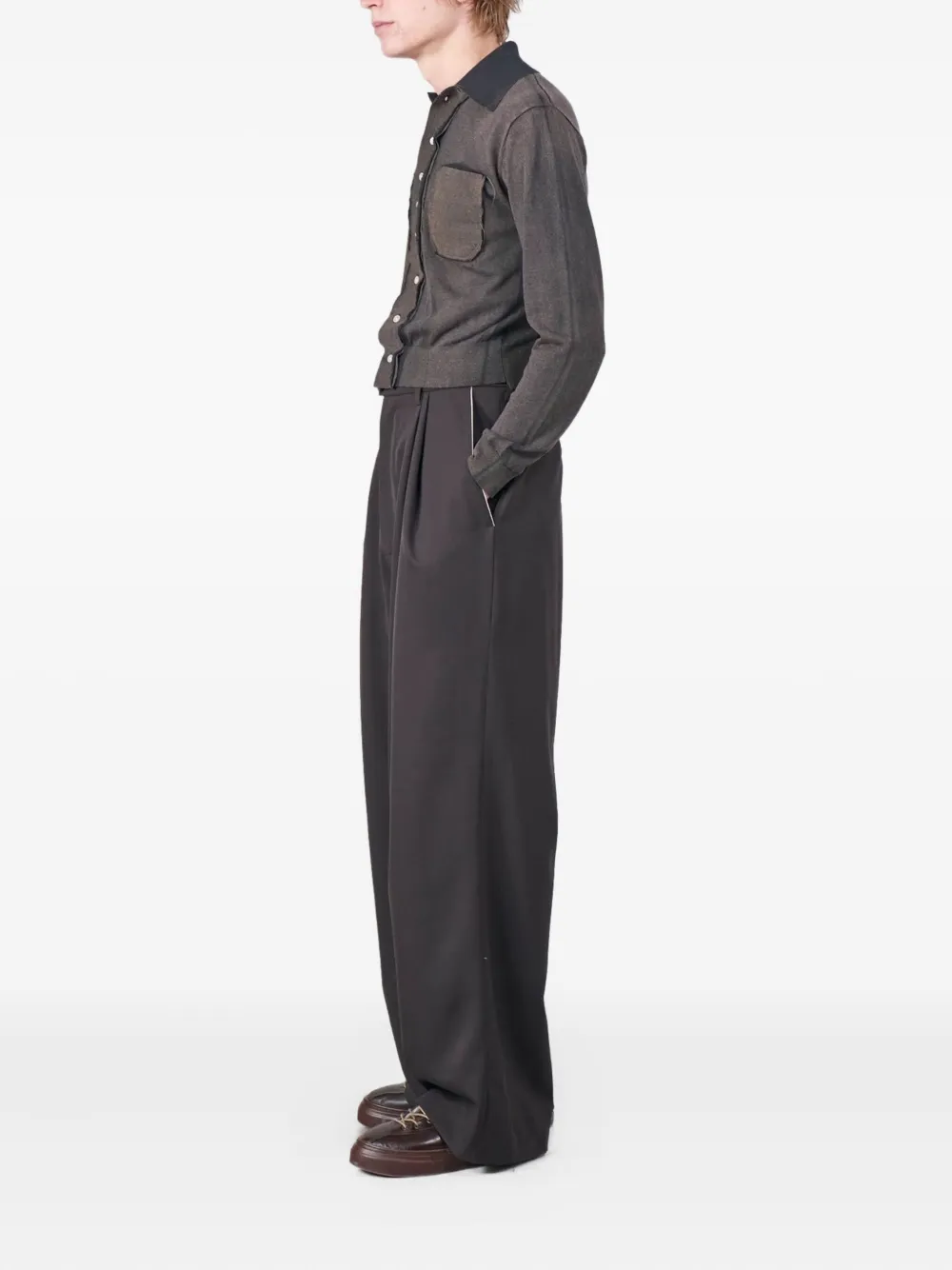Camiel Fortgens Faded Pocket Cardigan In Gray