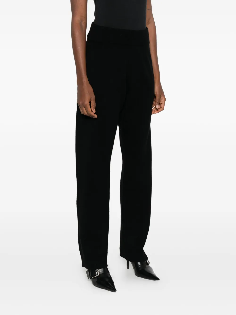 Entire Studios Ribbed-trim Trousers In Black