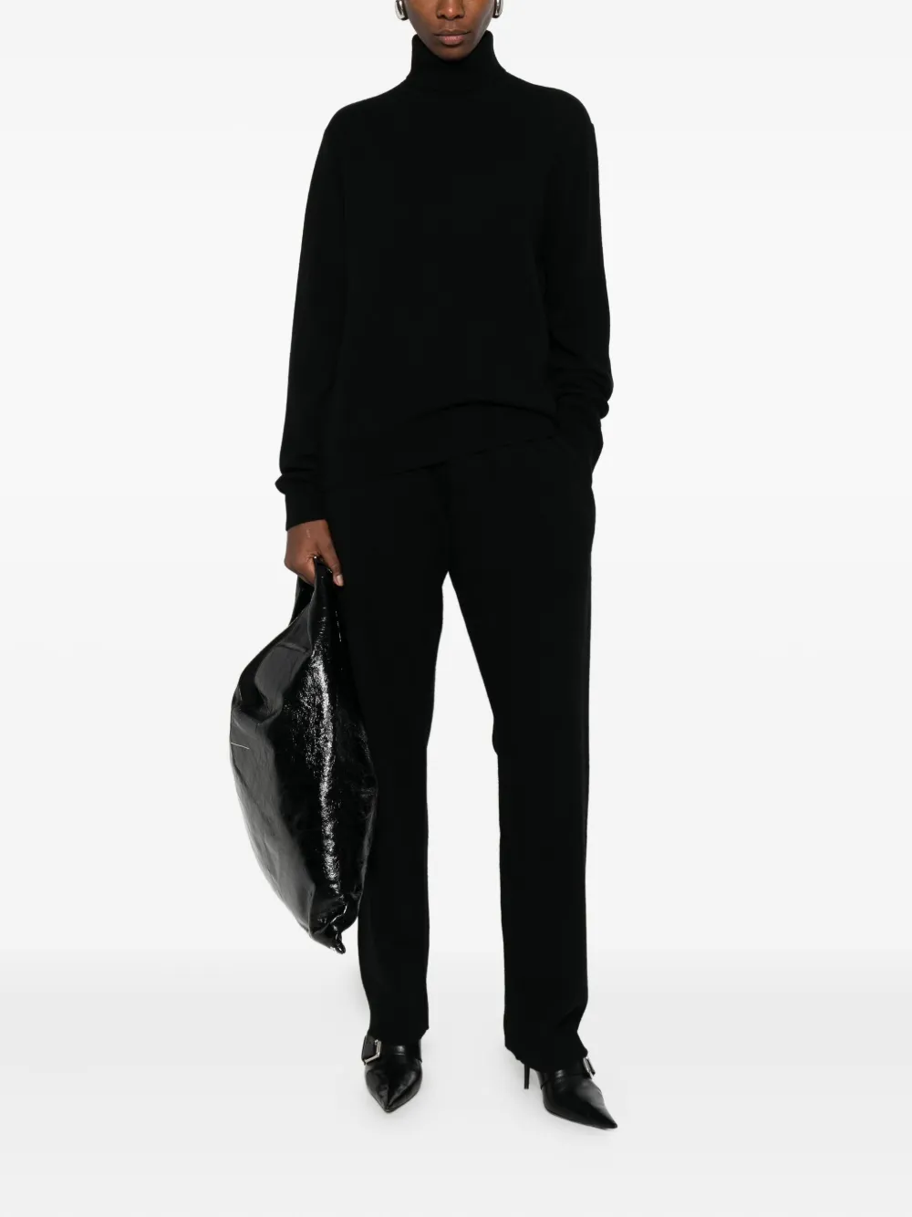 ENTIRE STUDIOS ribbed-trim trousers - Zwart