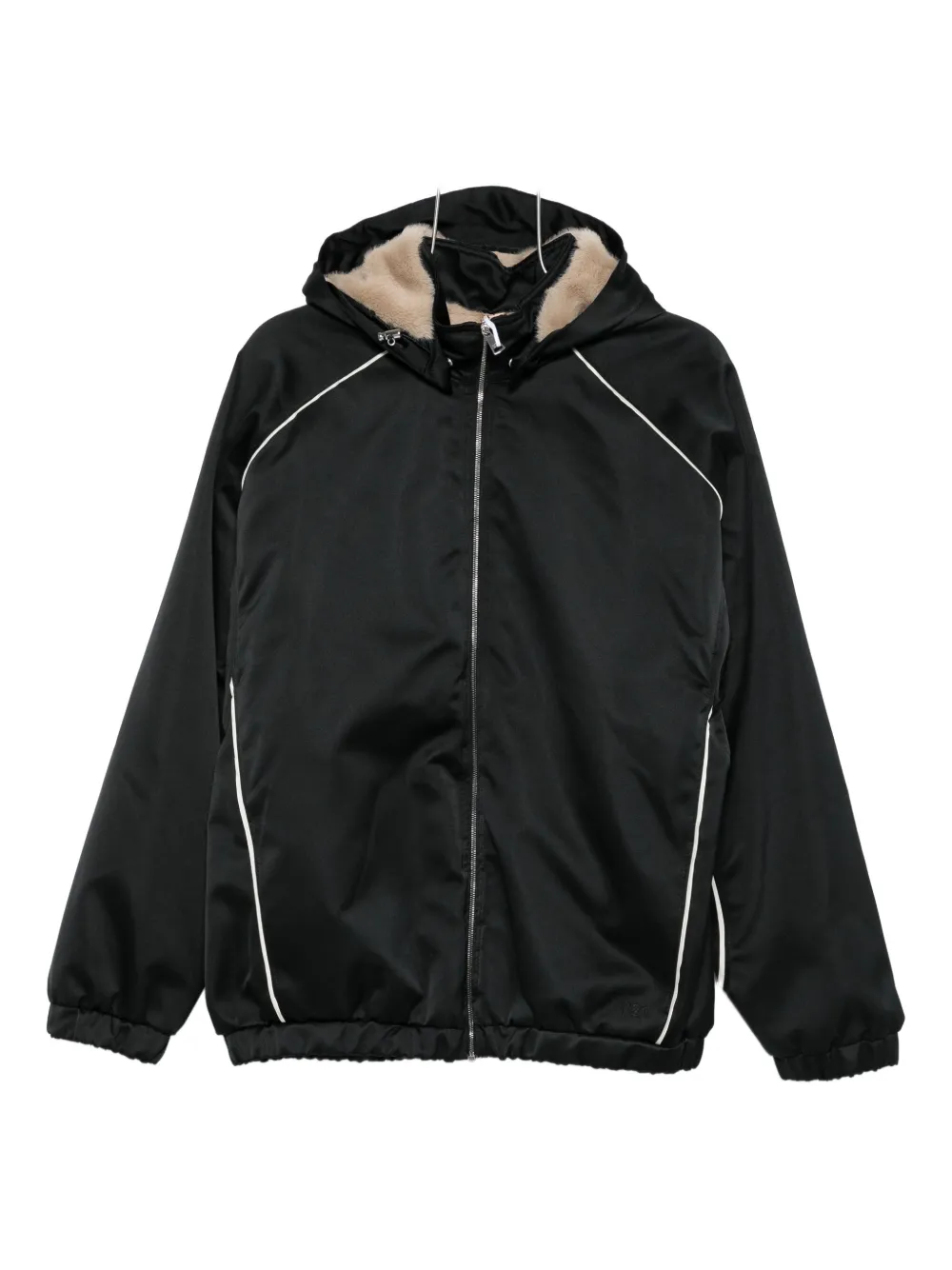 N°21 Hooded Piped Jacket In Black