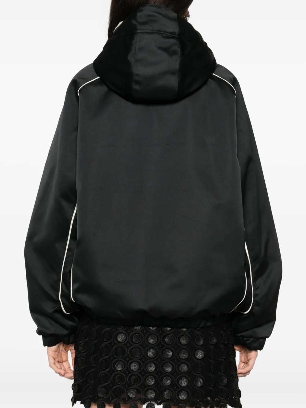 N°21 Hooded Piped Jacket In Black