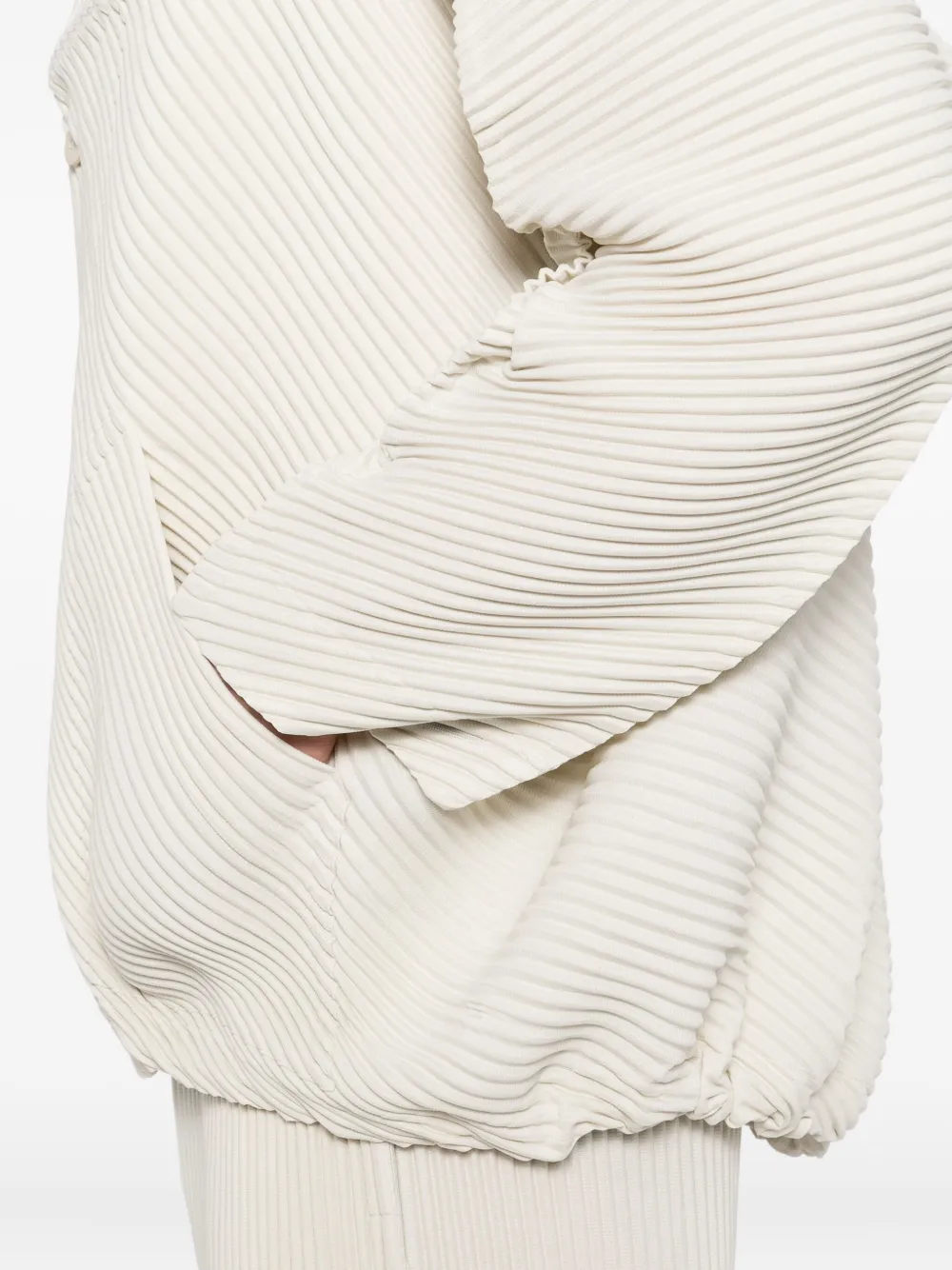 Issey Miyake Pleated Jacket In Neutral